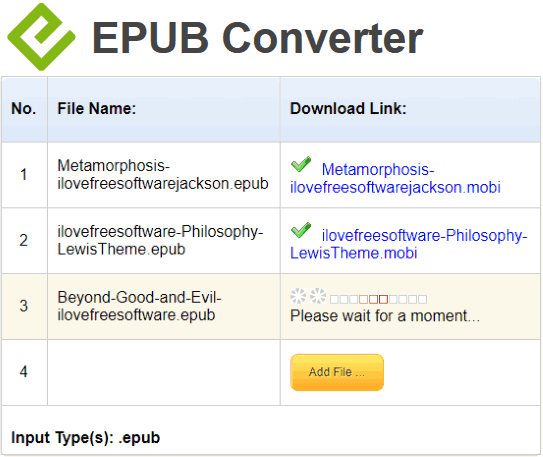 conversione file epub