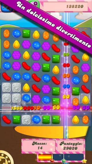 Schermata del gioco Candy Crush Saga per iPad