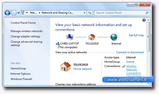 Immagine delle connessioni internet di Windows