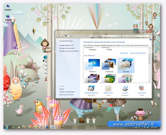 Immagine del tema Aero Characters di Windows 7