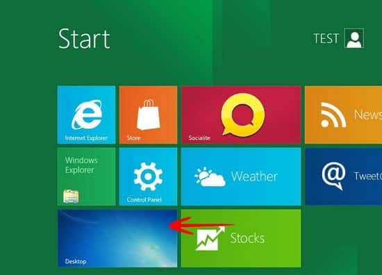Immagine del desktop di Windows 8