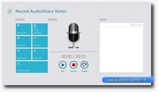 Immagine dell<img>27applicazione Work Notes Pro per Windows 8″ title=”Work Notes Pro” /> </p>
<p> <em> TRABAJOS PRO </EM> es una aplicación para <strong> tomando notas </strong>, diseñada para adaptarse a la interfaz del medidor de Windows 8. A través de ella podemos guardar notas, fotos, grabar audio y video. También podemos sincronizar todo el portapapeles con nuestra cuenta de SkyDrive. </P></p>
<h3><span class=